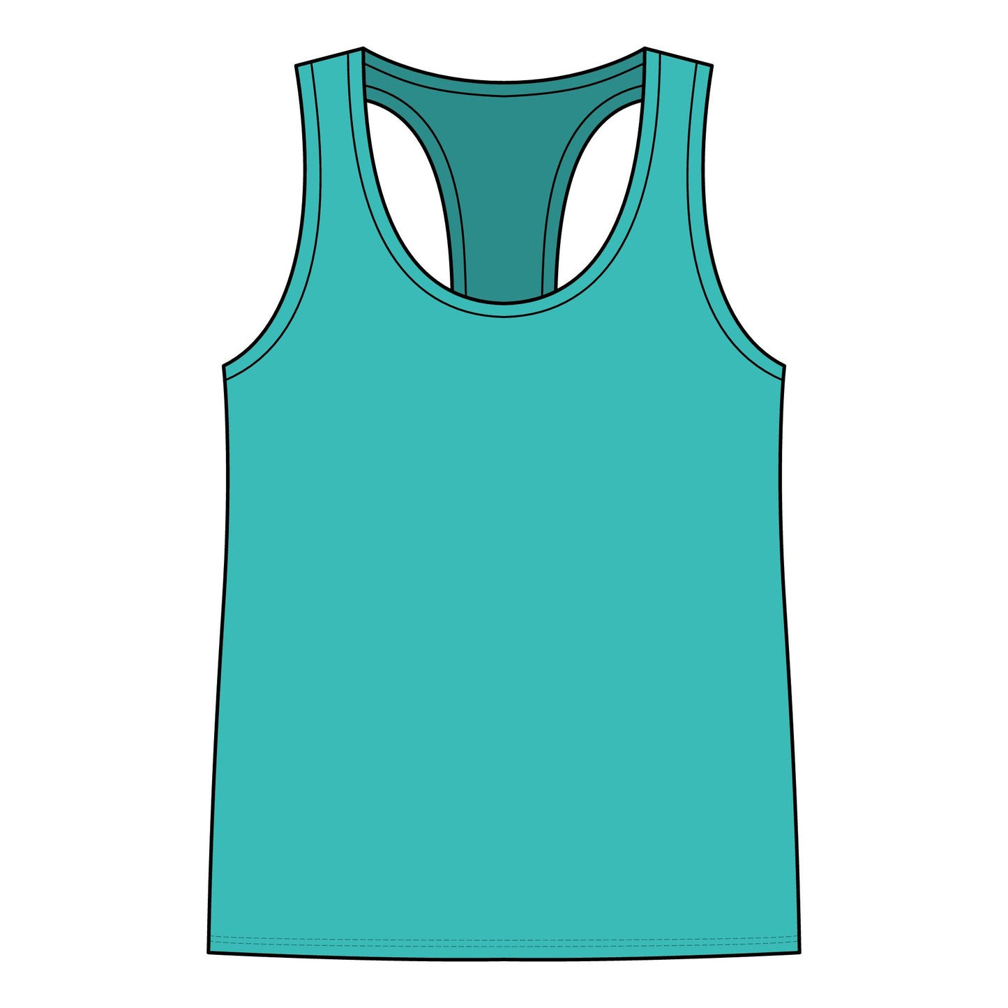 Women’s Racerback Tank — Tropical Surf Shack Graphic