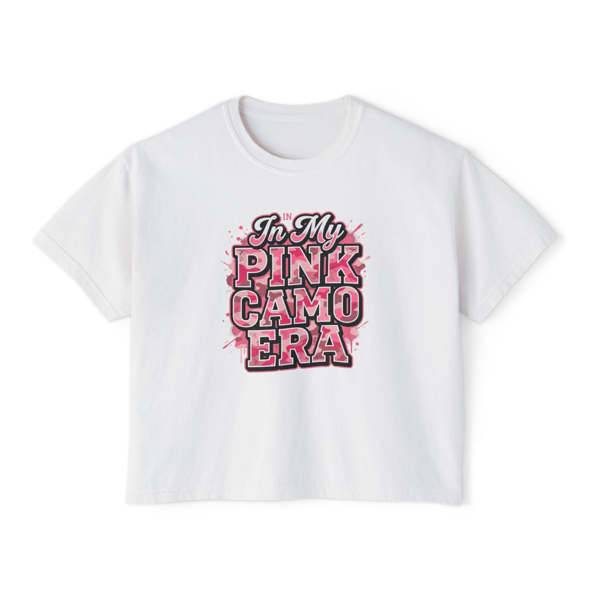 Pink Camo Tee — "In My Pink Camo Era" Women's Boxy Shirt