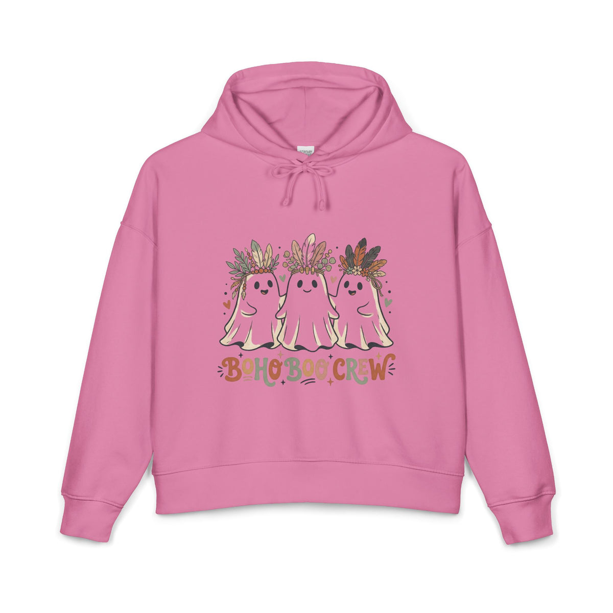 Boho Boo Crew Hoodie — Cute Ghosts with Floral Crowns, Halloween Bohemian Sweatshirt