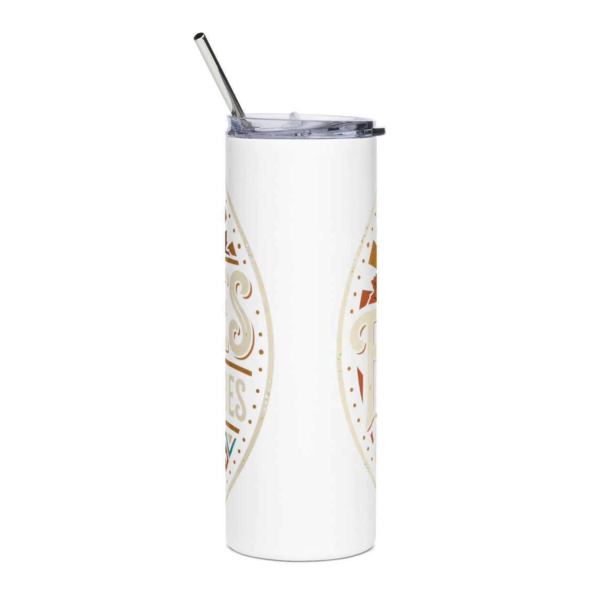 Fall & Turquoise 20oz Stainless Steel Tumbler — Autumn Leaves Travel Mug