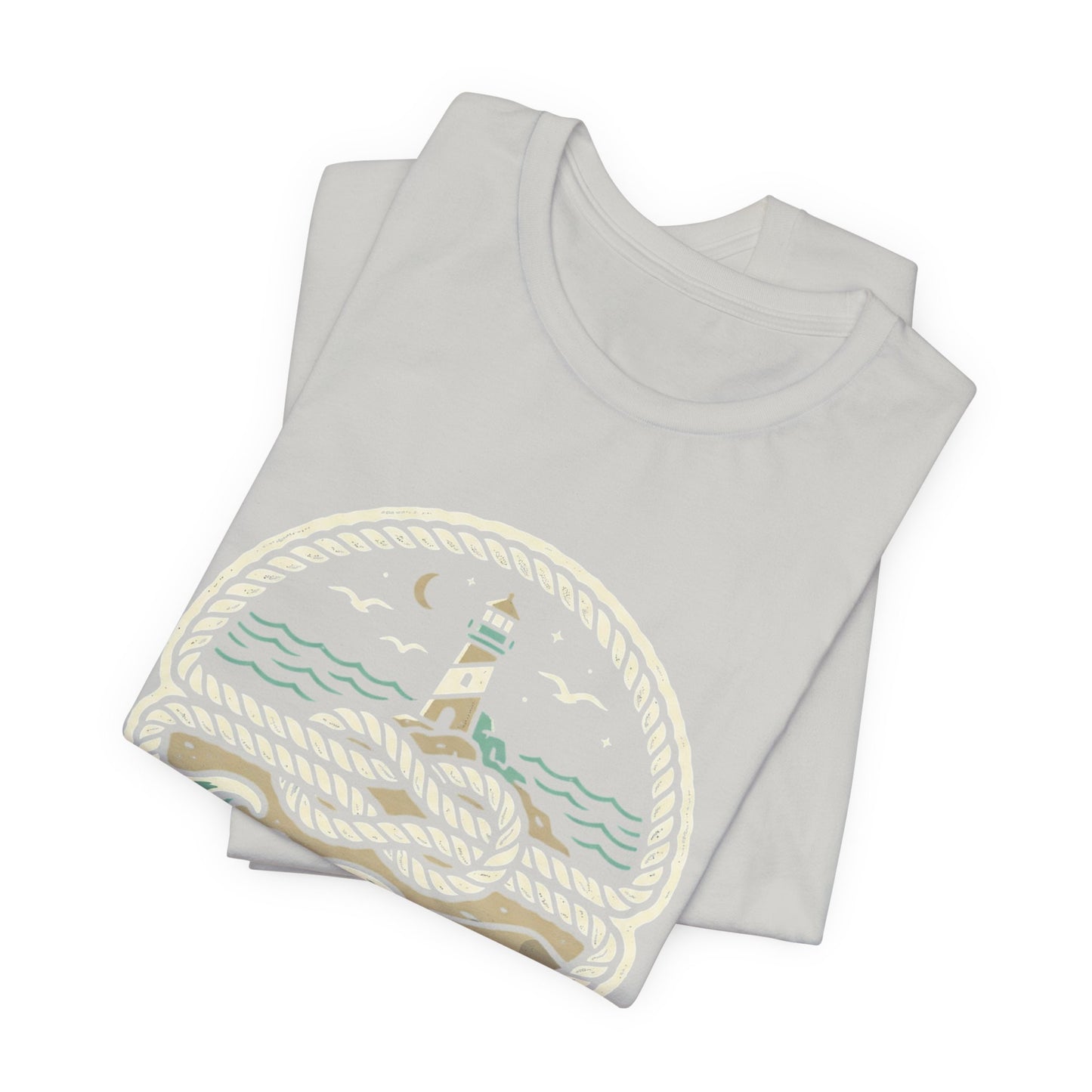 Knot Shore lighthouse rope waves T-Shirt | Coastal graphic tee