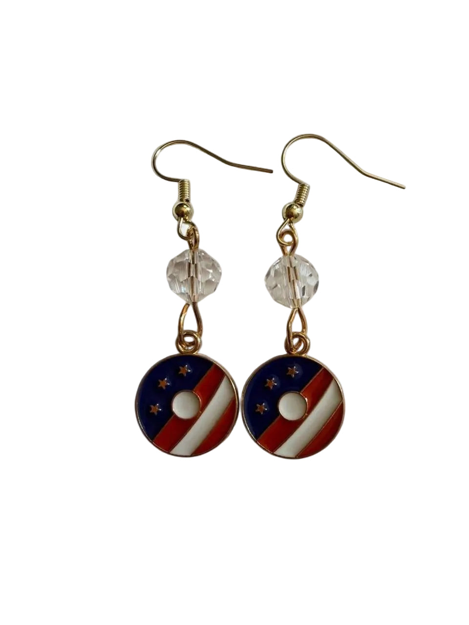 End of Summer Americana Donut Earrings - American Flag Donut Dangle