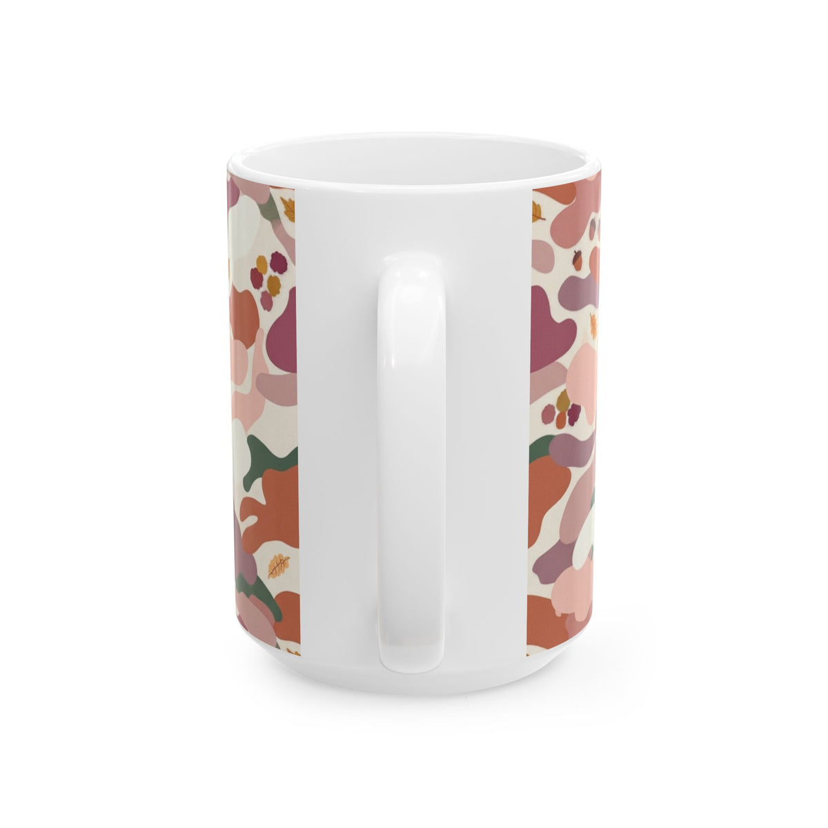Abstract Floral Camo Ceramic Mug – Pink Terracotta Pattern (11oz & 15oz)