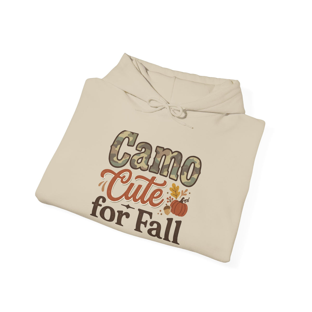 Camo Cute for Fall Hoodie — Autumn Camo Graphic Pullover for Women & Kids
