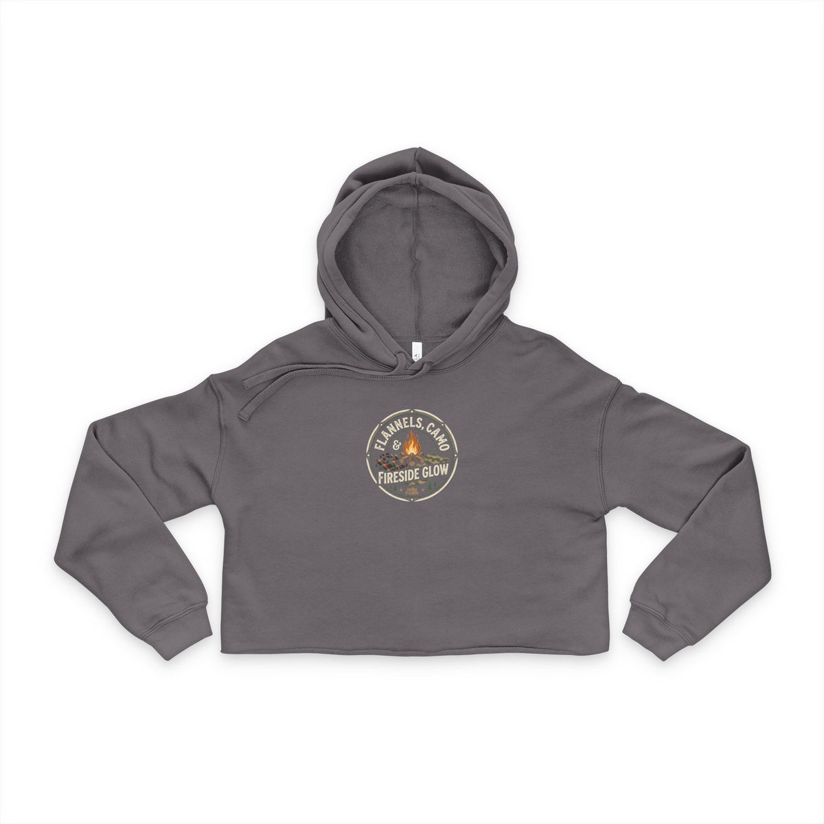 Cropped Hoodie — Lakeside Campfire "Fireside Glow" Graphic