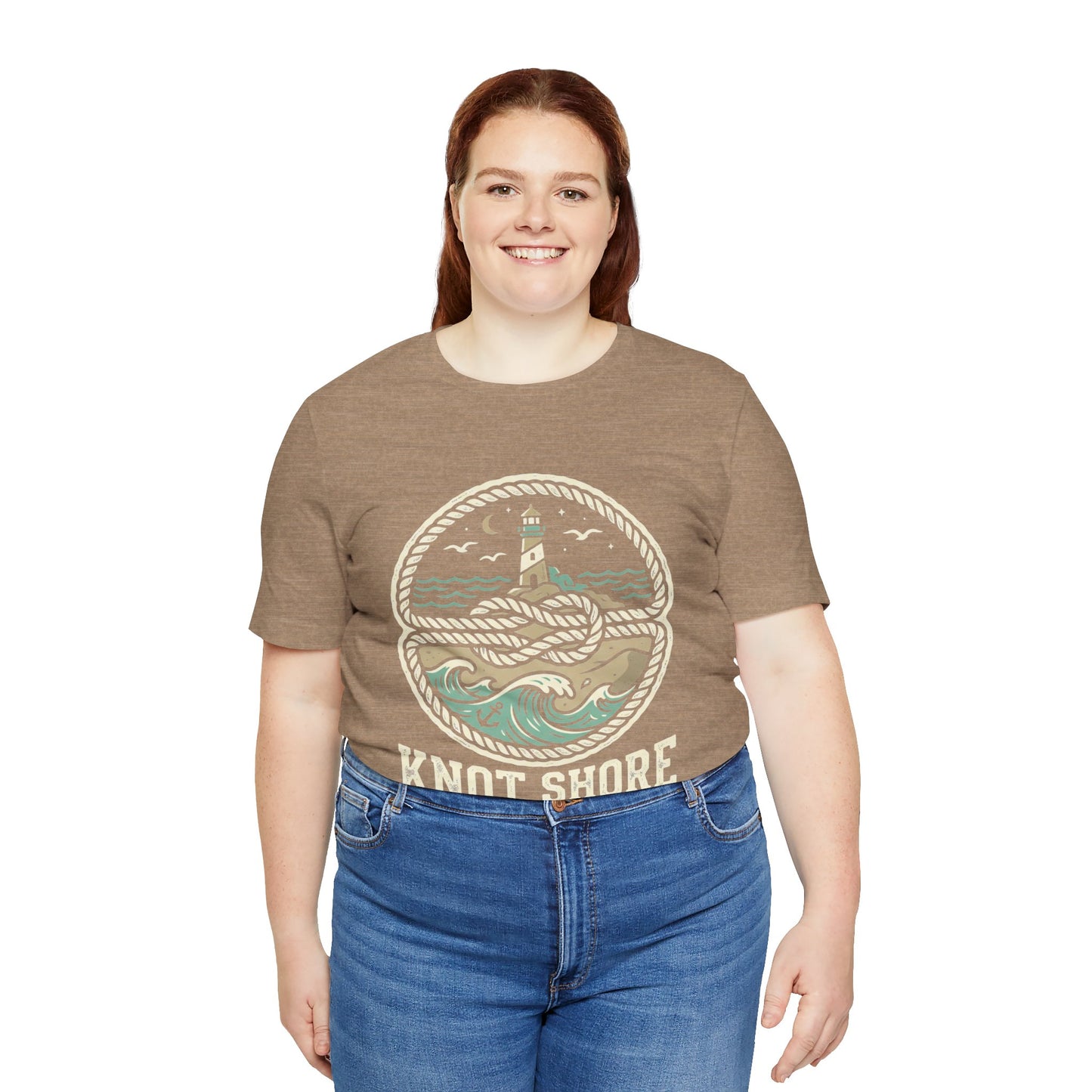Knot Shore lighthouse rope waves T-Shirt | Coastal graphic tee