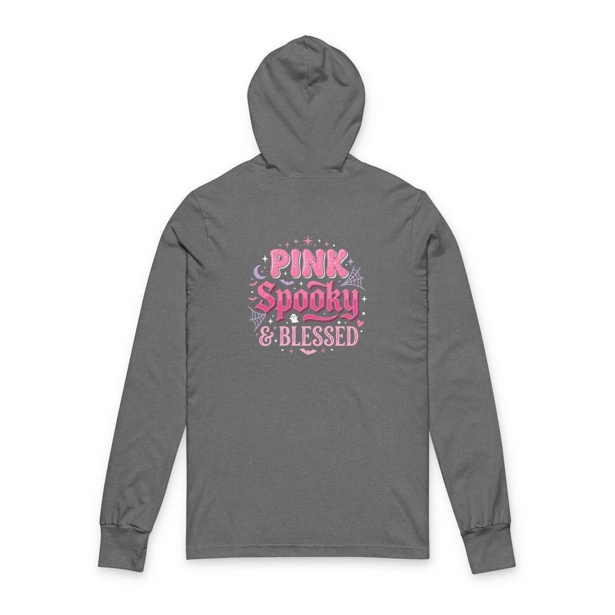 Pink Spooky & Blessed Hooded Long Sleeve Tee