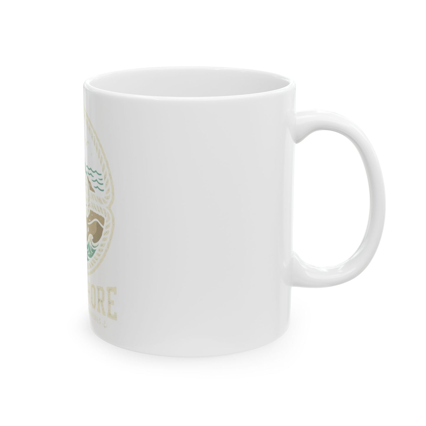 Nautical 'Knot Shore' Ceramic Mug — Lighthouse Ocean Waves Coffee Cup (11oz/15oz)