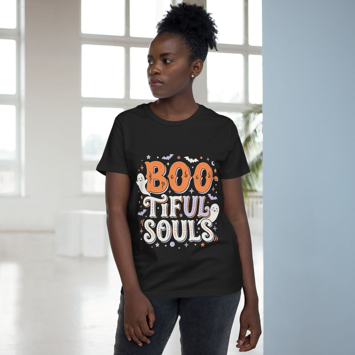 Boo-tiful Souls T-Shirt | Halloween ghost lettering, bats