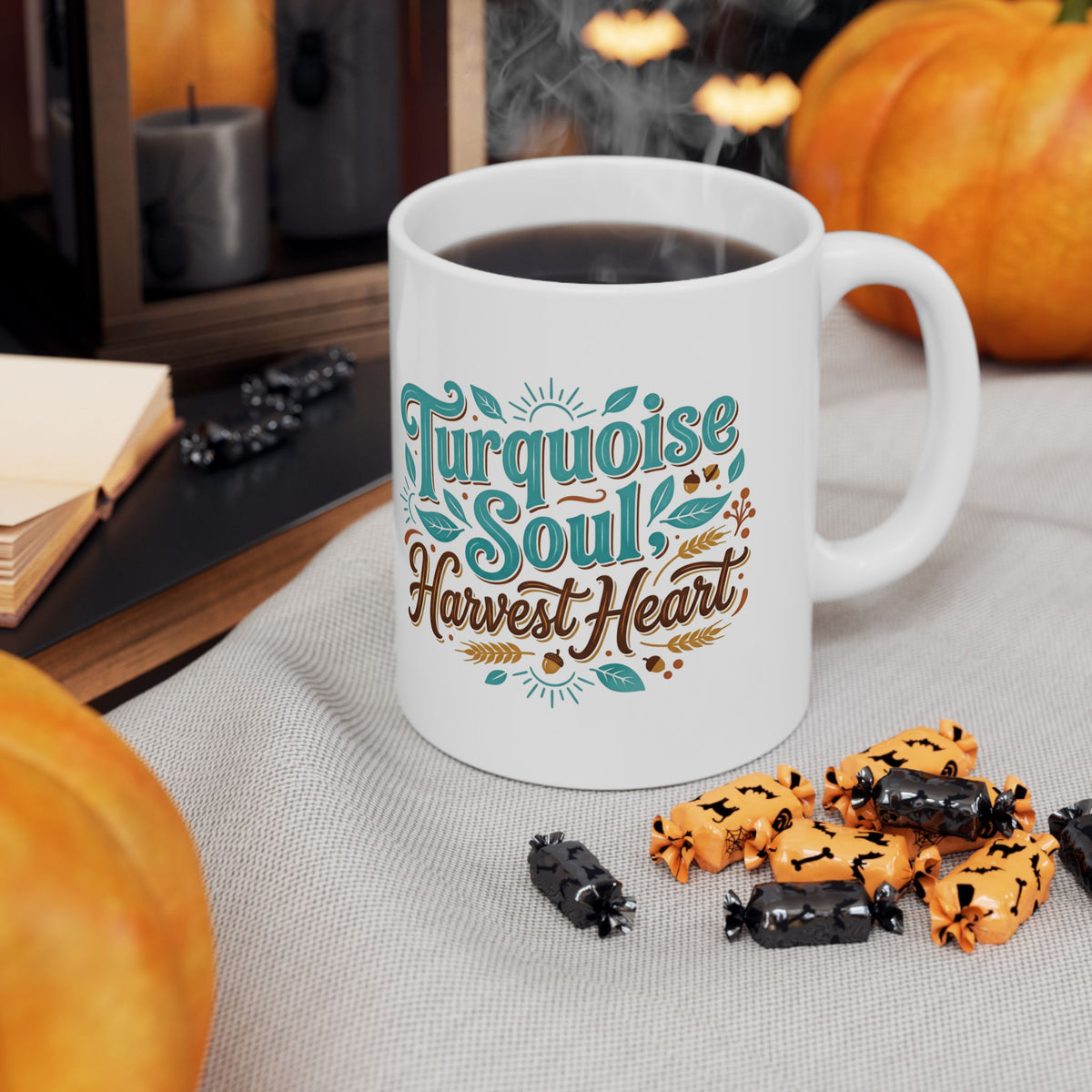 Ceramic Mug – 'Tutti Frutti & Harvest' Colorful Fall Coffee Cup (11oz, 15oz)