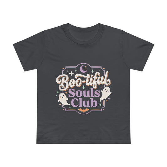 Boo-tiful Souls Club Tee — Women’s Halloween Ghost Graphic T-Shirt