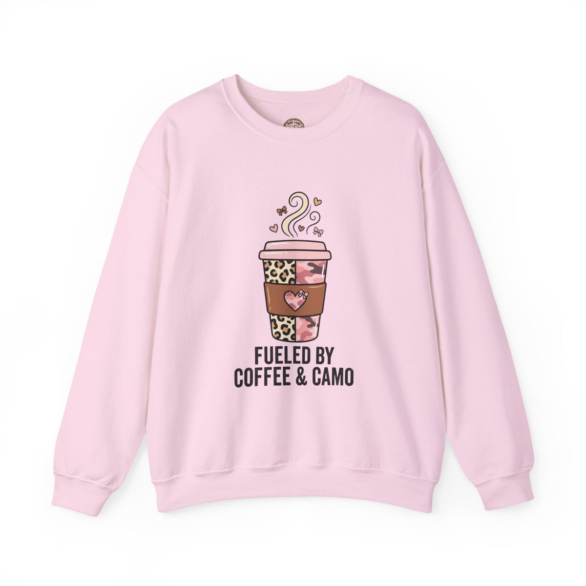 Coffee Lover Sweatshirt — Pink Leopard Coffee Cup Graphic Crewneck