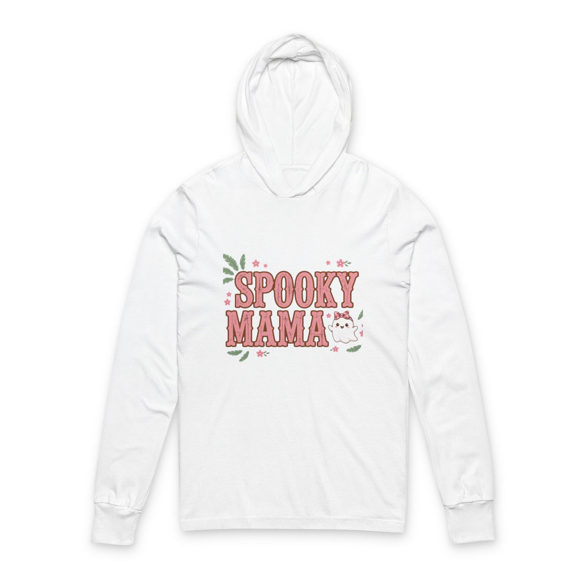Hooded Long Sleeve Tee - "Spooky Mama" Cute Halloween Mom Graphic