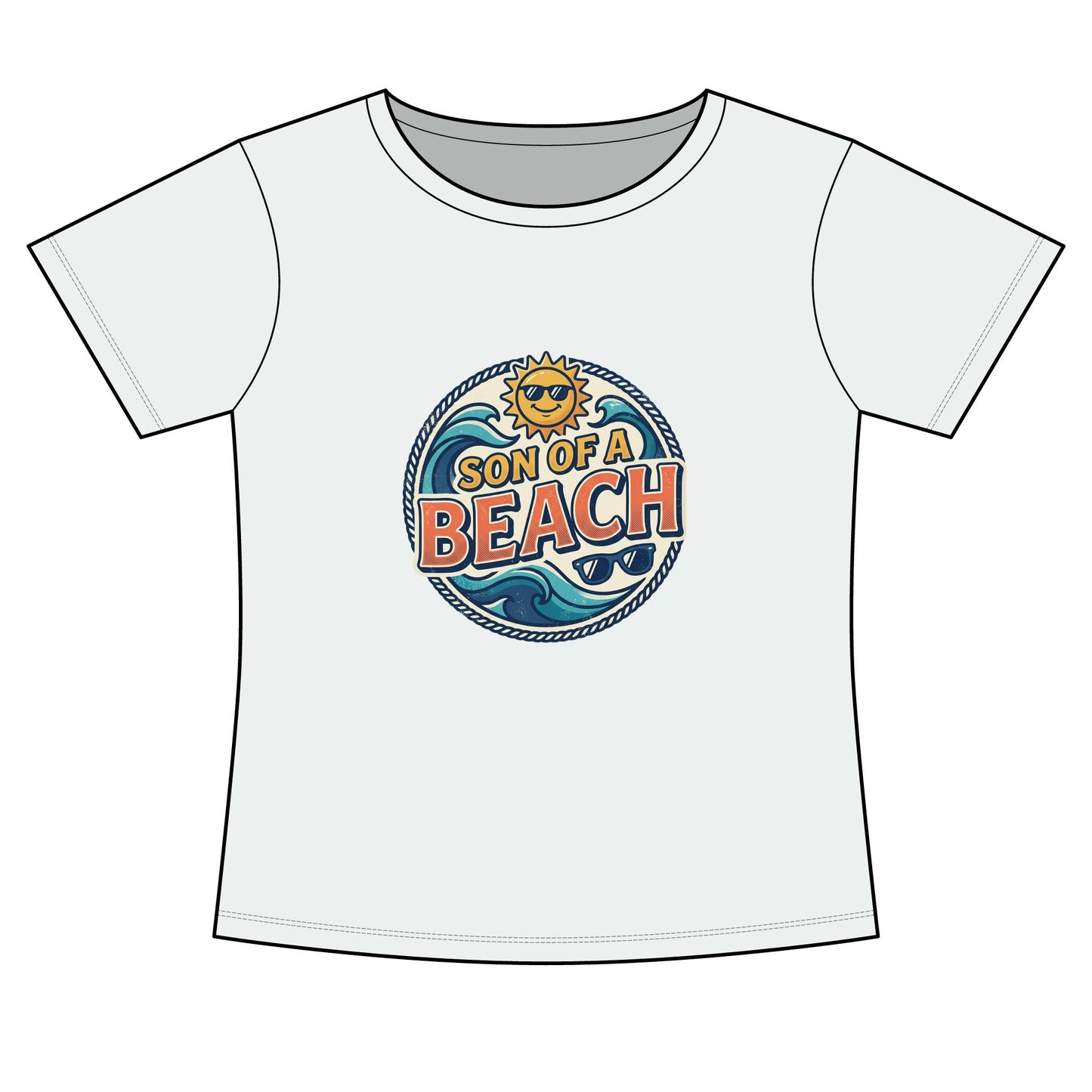Son of a Beach Scoop Neck Tee – Women's Beachy Graphic T‑Shirt