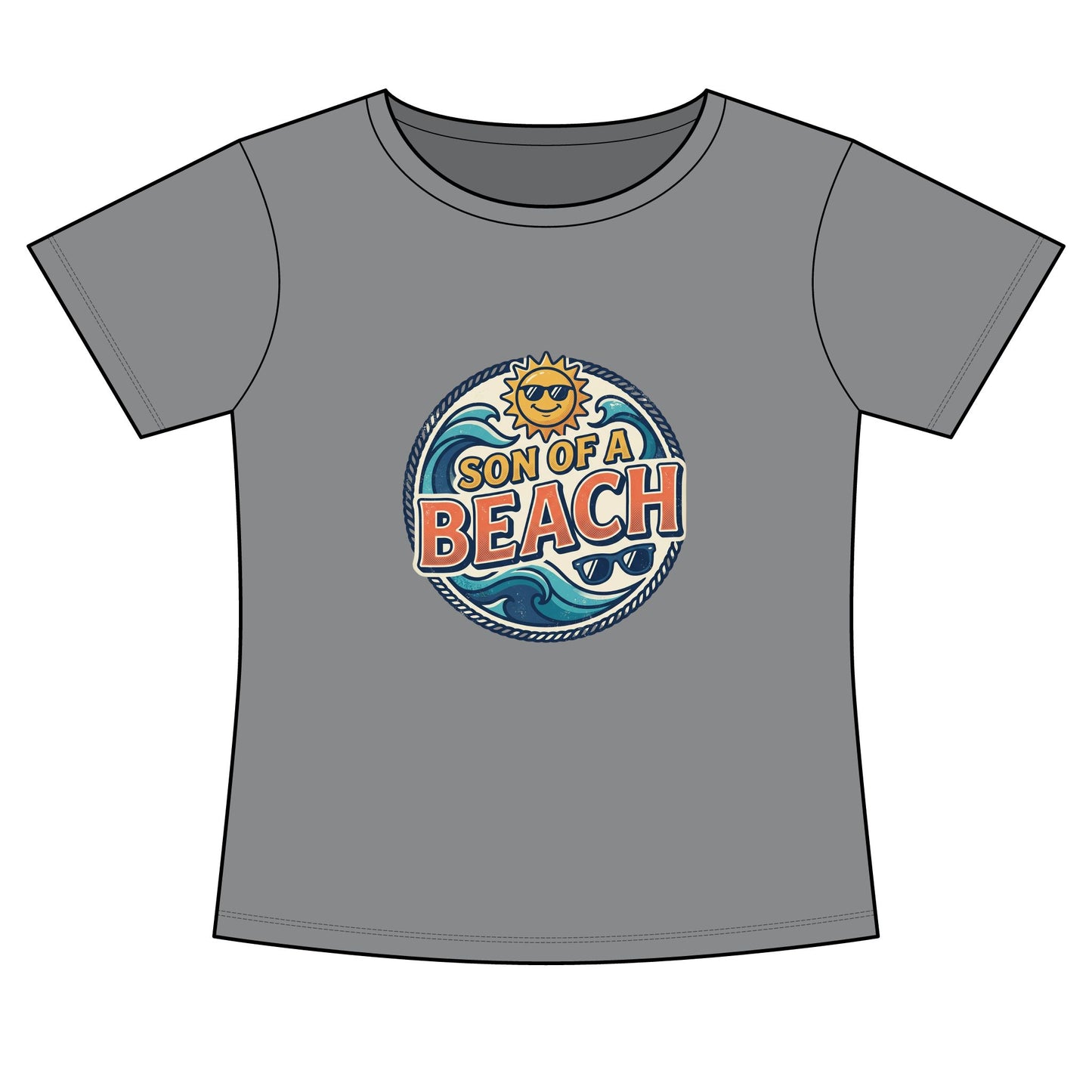 Son of a Beach Scoop Neck Tee – Women's Beachy Graphic T‑Shirt