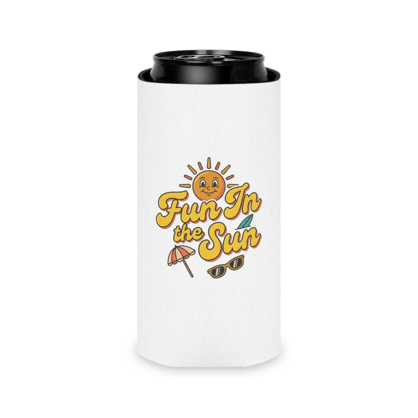 Can Cooler — "Fun in the Sun" Retro Sun Beach Drink Koozie