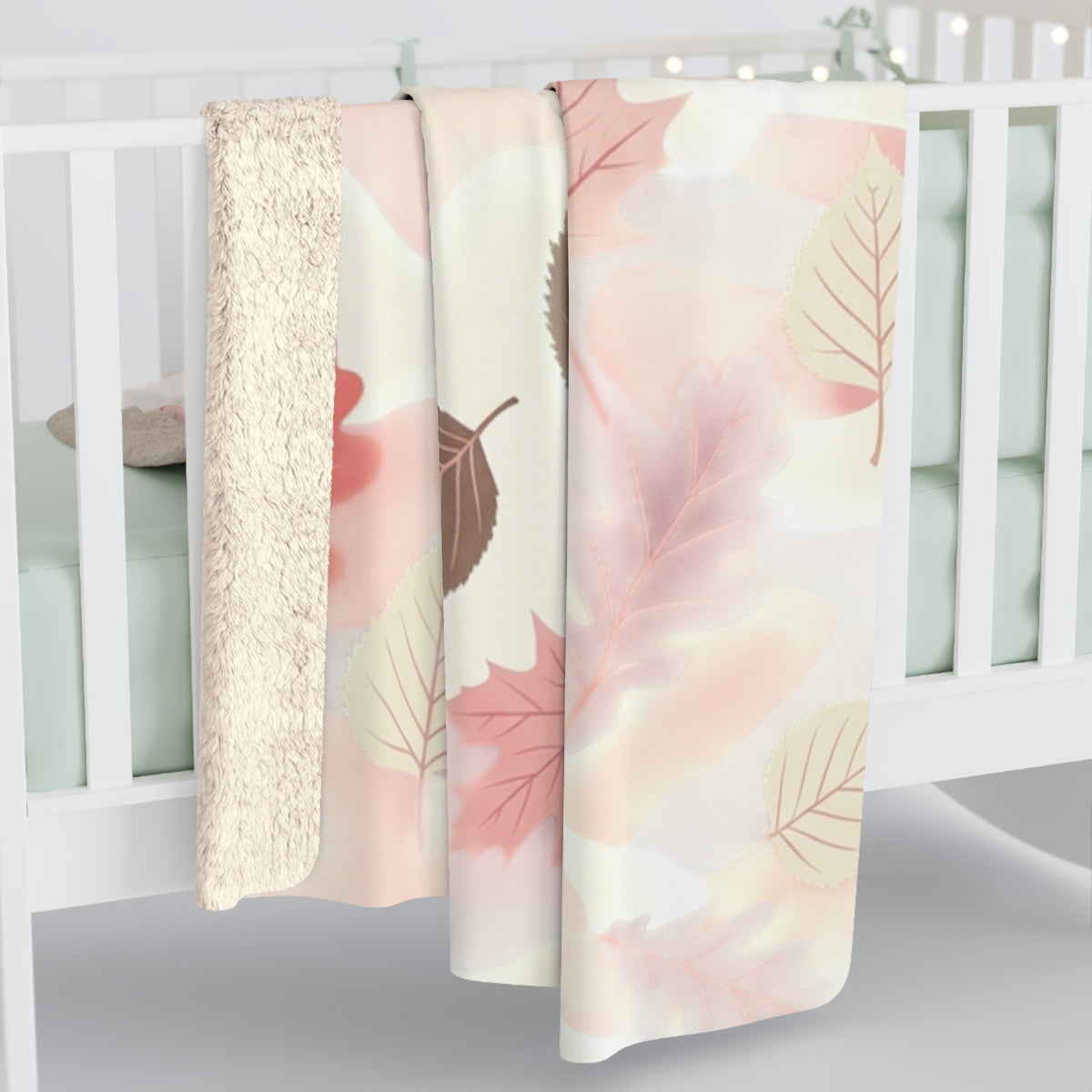 Autumn Leaves Sherpa Blanket — Cozy Fall Fleece Throw