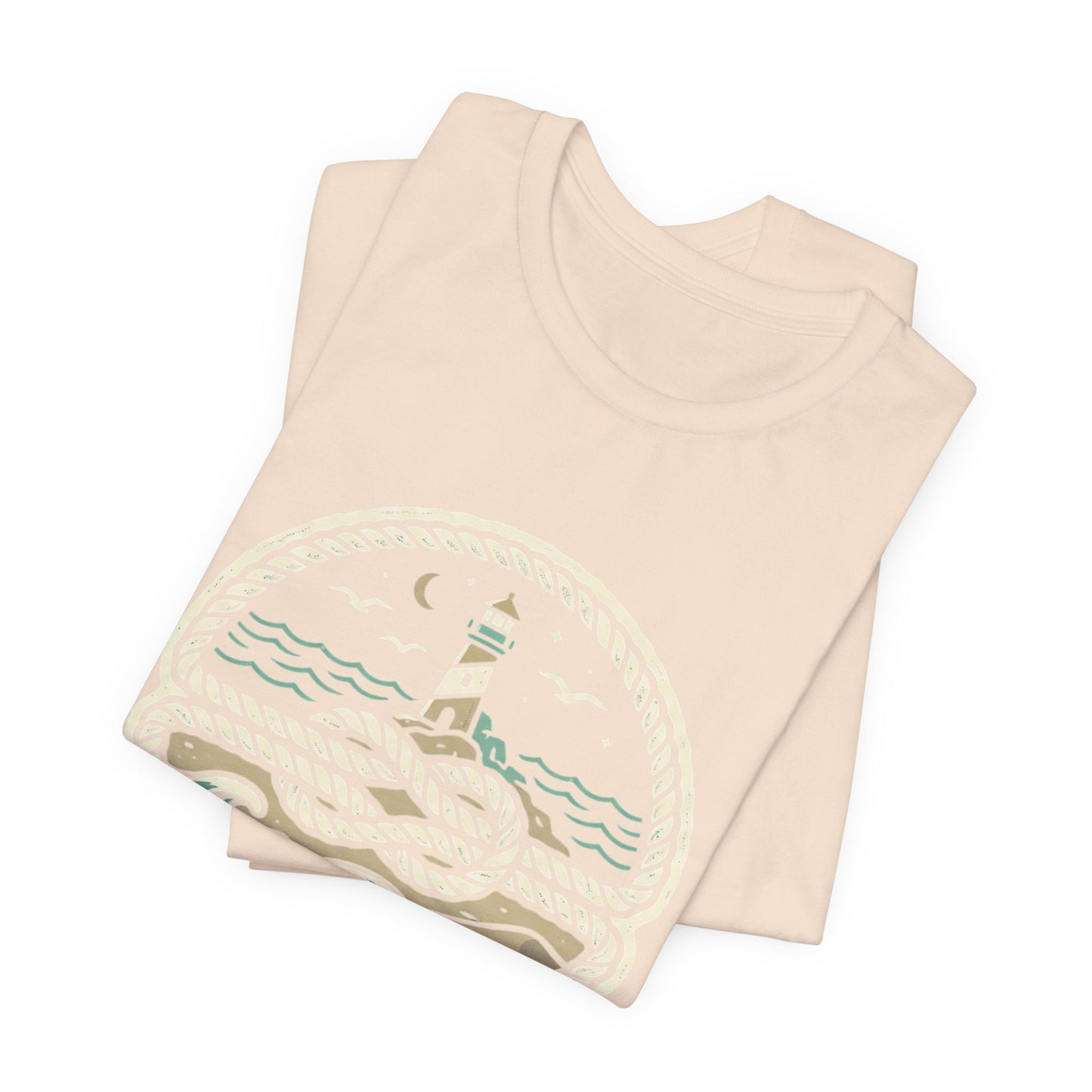 Knot Shore lighthouse rope waves T-Shirt | Coastal graphic tee
