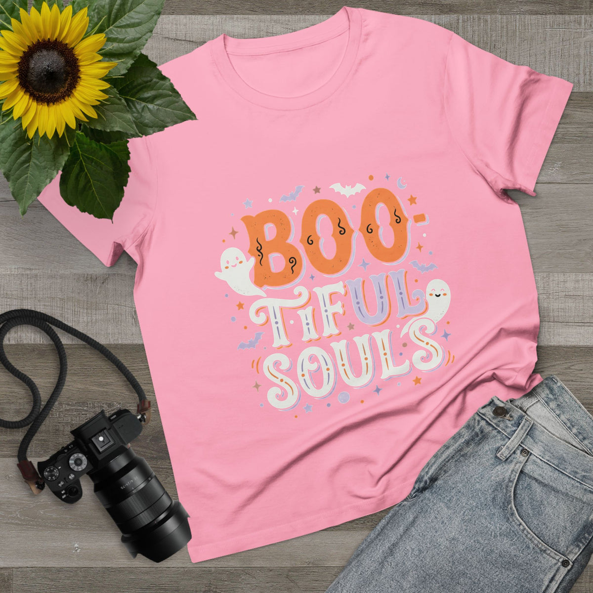 Boo-tiful Souls T-Shirt | Halloween ghost lettering, bats