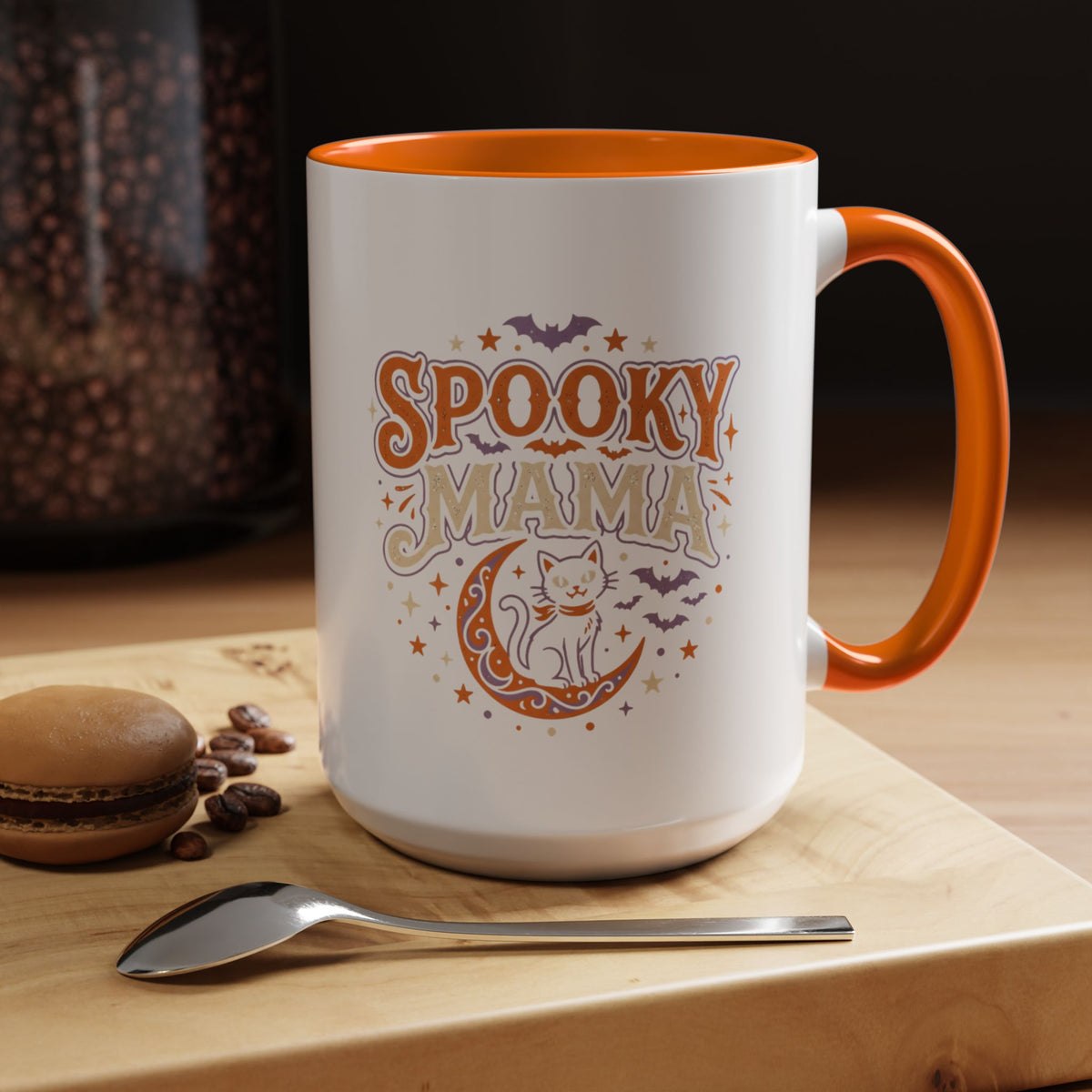 Spooky Mama Cat mug | Accent Coffee Mug