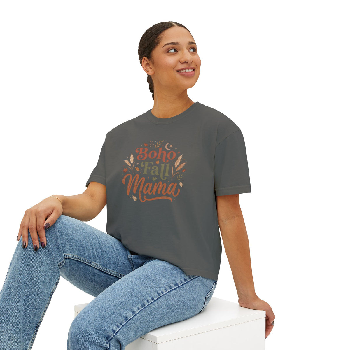 Boho Fall Mama Boxy Tee