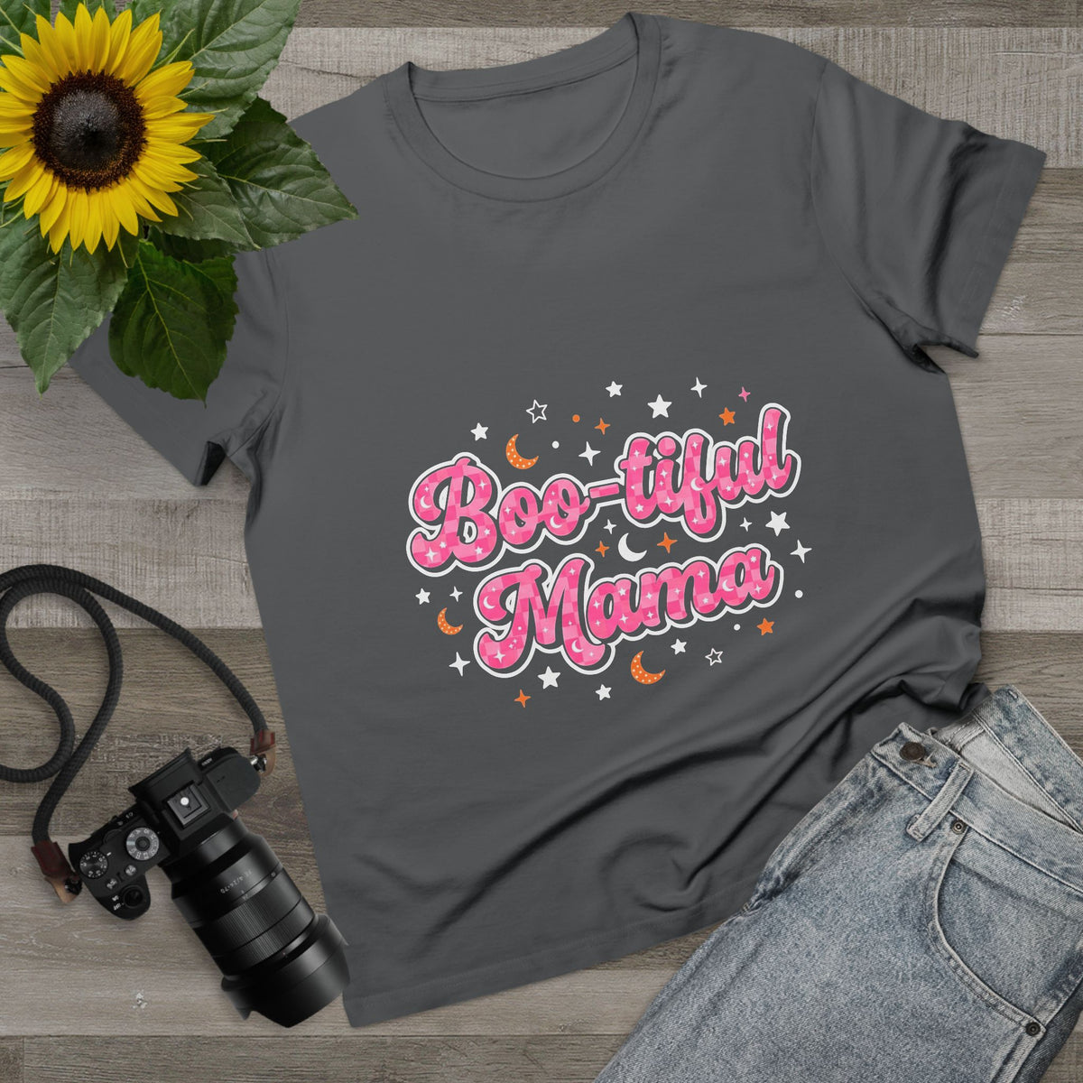 Boo-tiful Mama T-Shirt — Cute Halloween Mom Tee with Pink Script