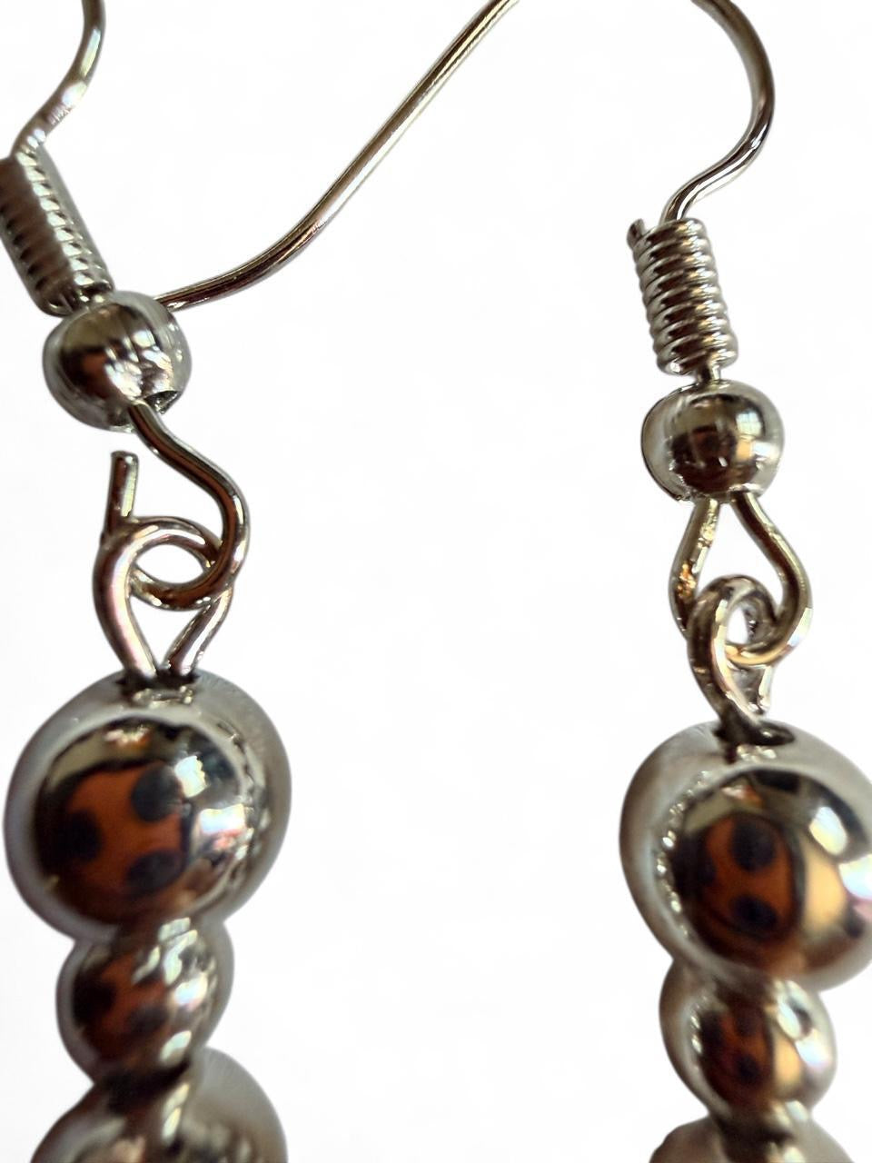 Harvest Metallic Leaf Earrings | Silver Beaded Leaf Dangle Earrings | The Harvest Souls Collection
