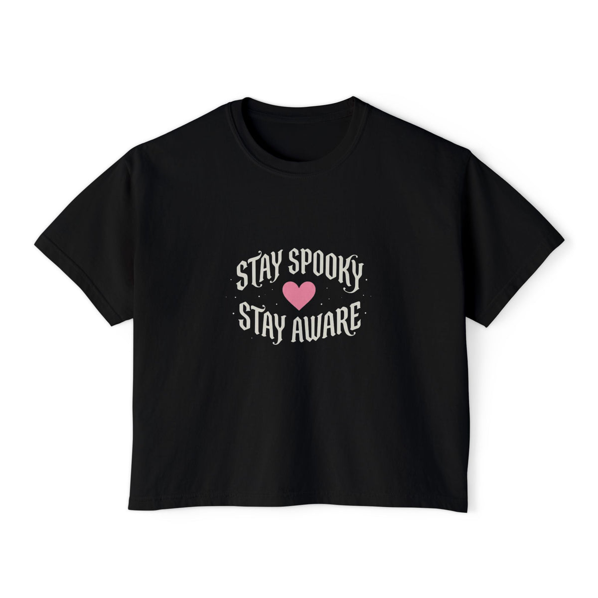 Stay Spooky Stay Aware Women's Boxy Tee — Cute Halloween Awareness Graphic Shirt
