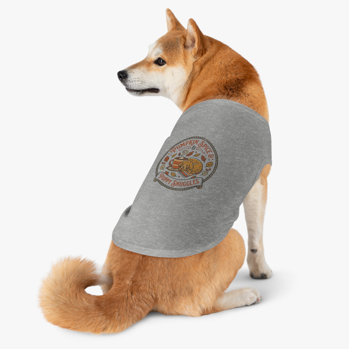 Pumpkin Spice & Puppy Snuggles Pet Tank Top — Fall Dog Shirt