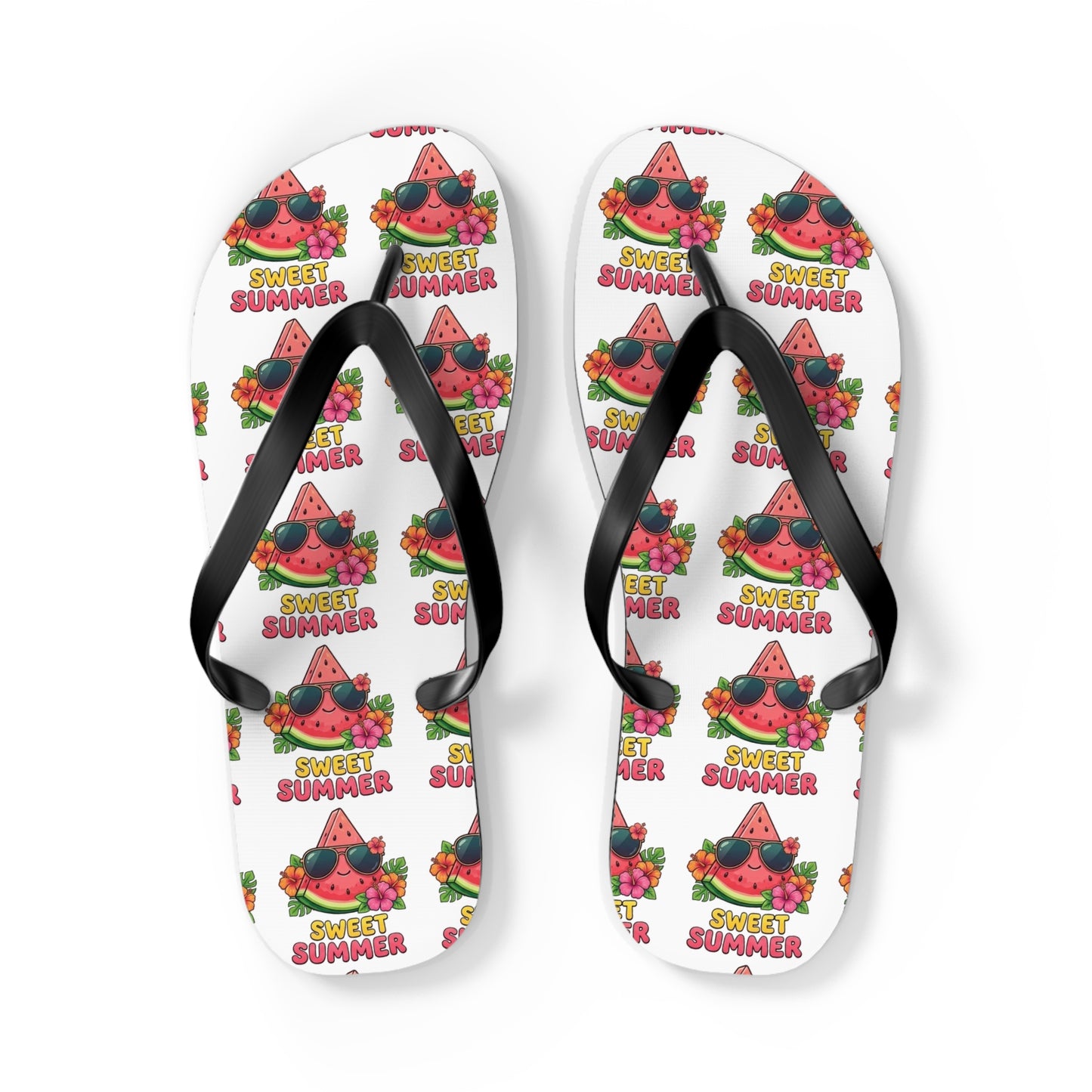 Sweet Summer Flip Flops – Cute Watermelon Pattern Beach Sandals
