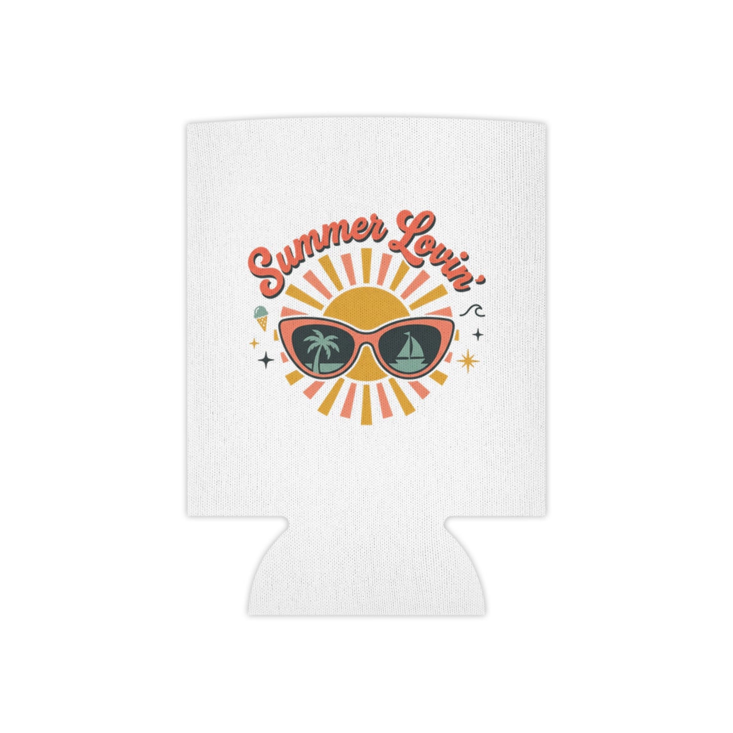 Can Cooler - "Summer Lovin'" Sunshine Sunglasses Drink Koozie