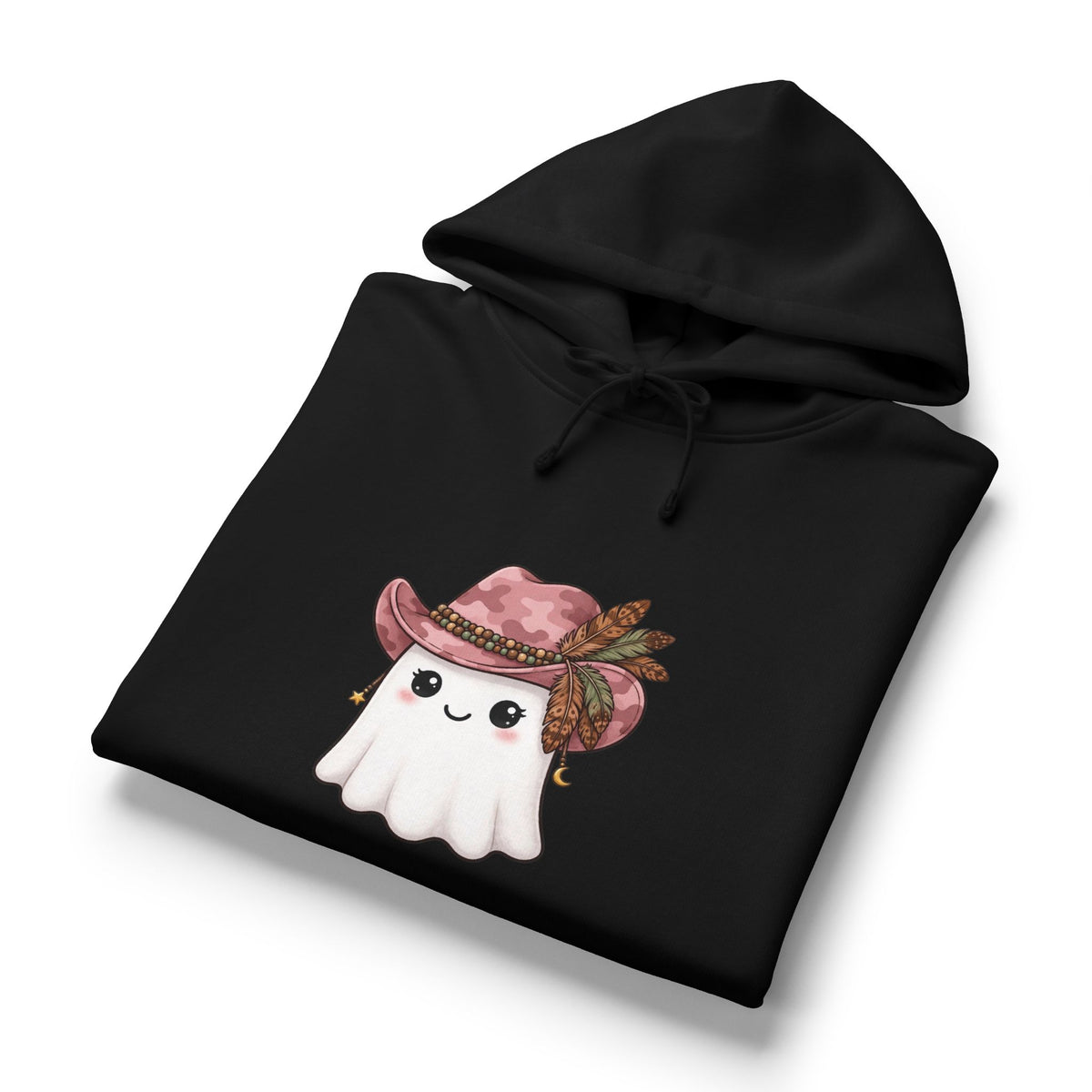 Cute Cowgirl Ghost Hoodie — Western Halloween Pullover for Women