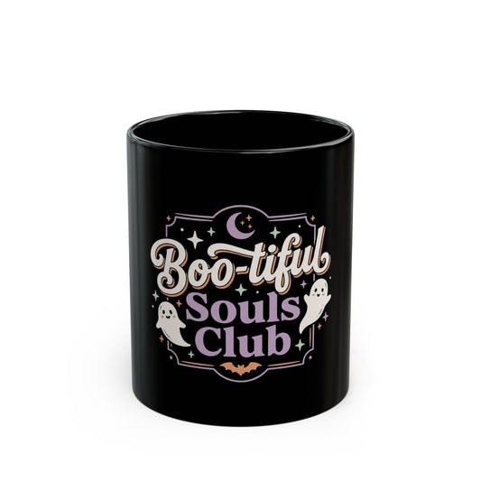 Boo-tiful Souls Club Mug — Cute Halloween Ghost Coffee Cup (11oz/15oz)