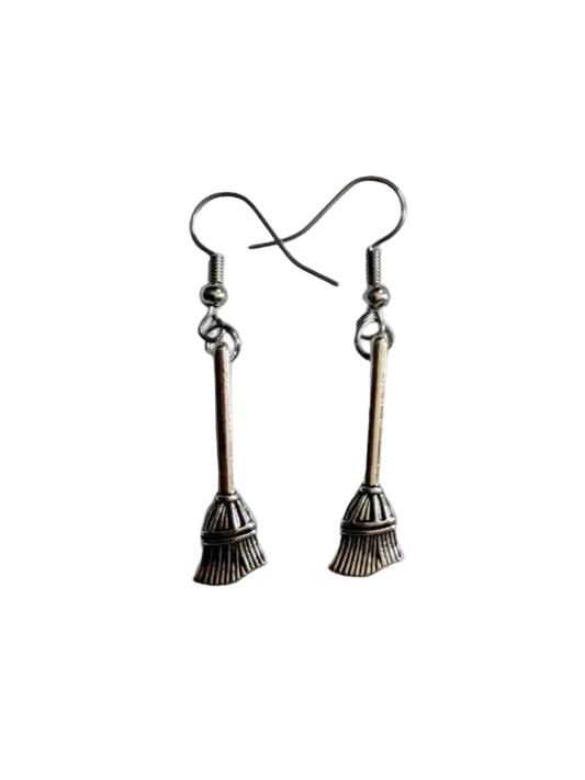 Boo-tiful Broomstick Earrings | Witch Broom Dangle Earrings | Simple Halloween Earrings | Boo-tiful Souls Collection