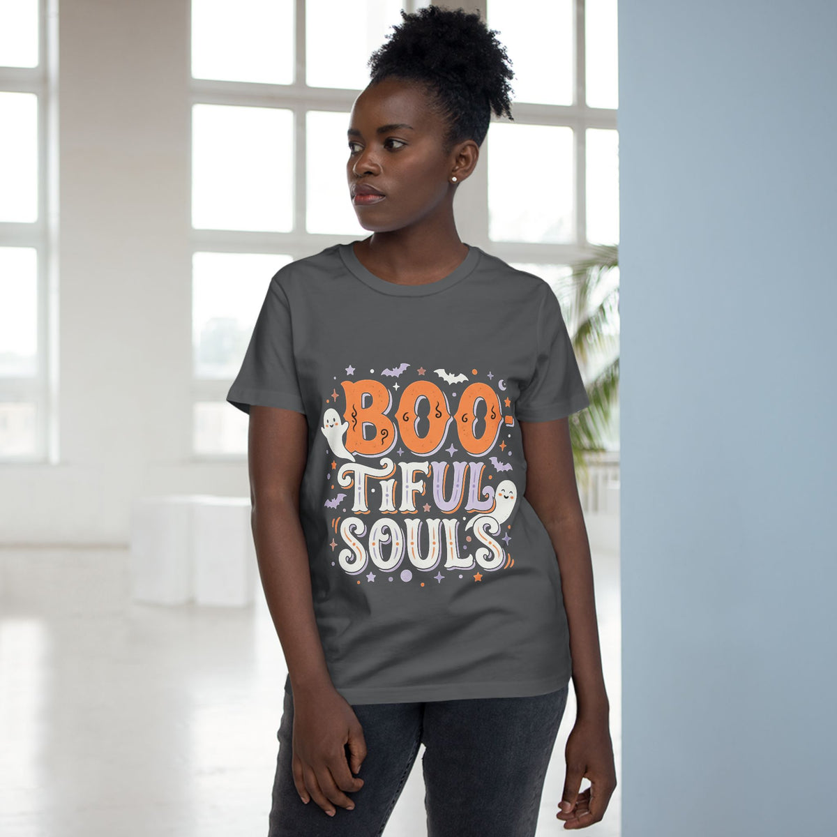 Boo-tiful Souls T-Shirt | Halloween ghost lettering, bats