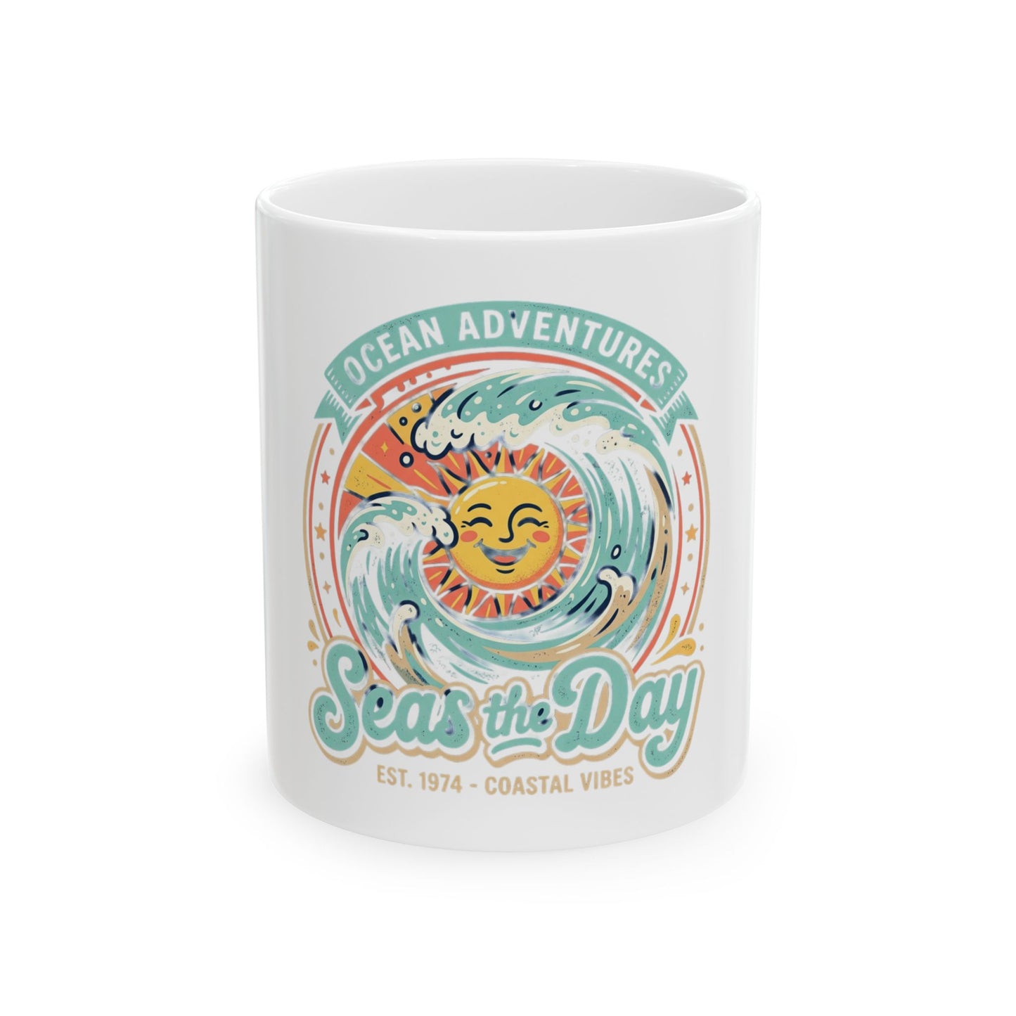 Seas the Day Sun and Wave Mug | Ocean Adventures Ceramic Mug