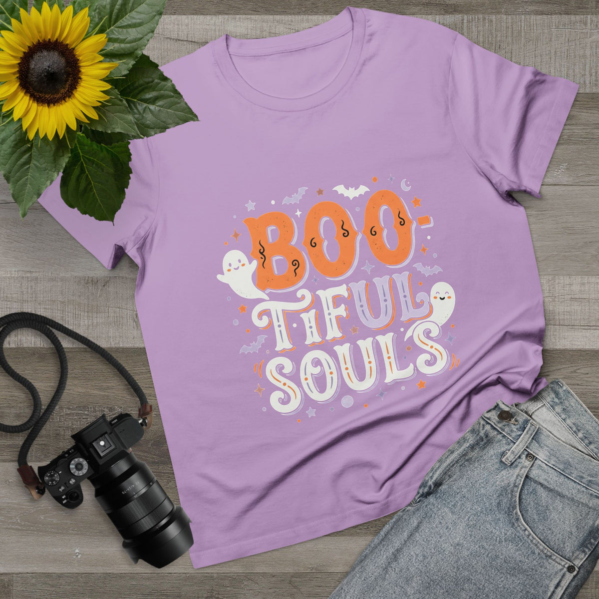 Boo-tiful Souls T-Shirt | Halloween ghost lettering, bats