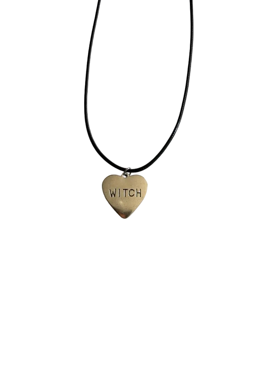 Boo-tiful Witch Heart Necklace | Stamped WITCH Heart Pendant | Halloween Black Cord Necklace | Boo-tiful Souls Collection