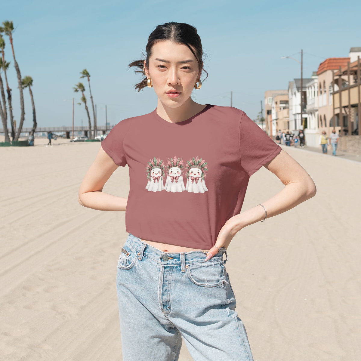 Ghost Trio Floral Cropped Tee