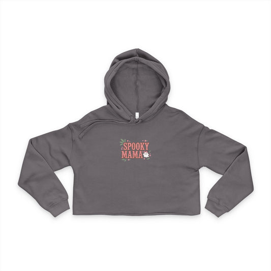 Cropped Hoodie — “Spooky Mama” Halloween Mom Pullover
