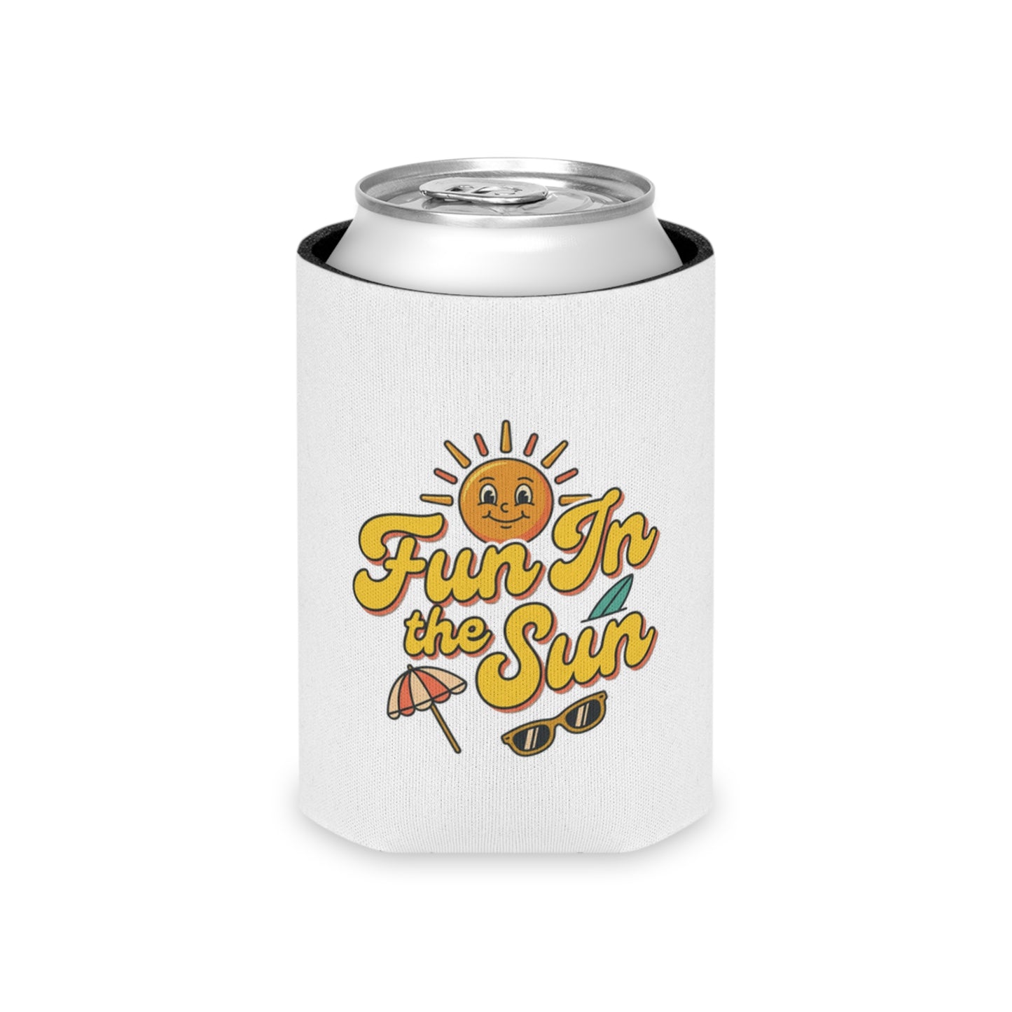 Can Cooler — "Fun in the Sun" Retro Sun Beach Drink Koozie