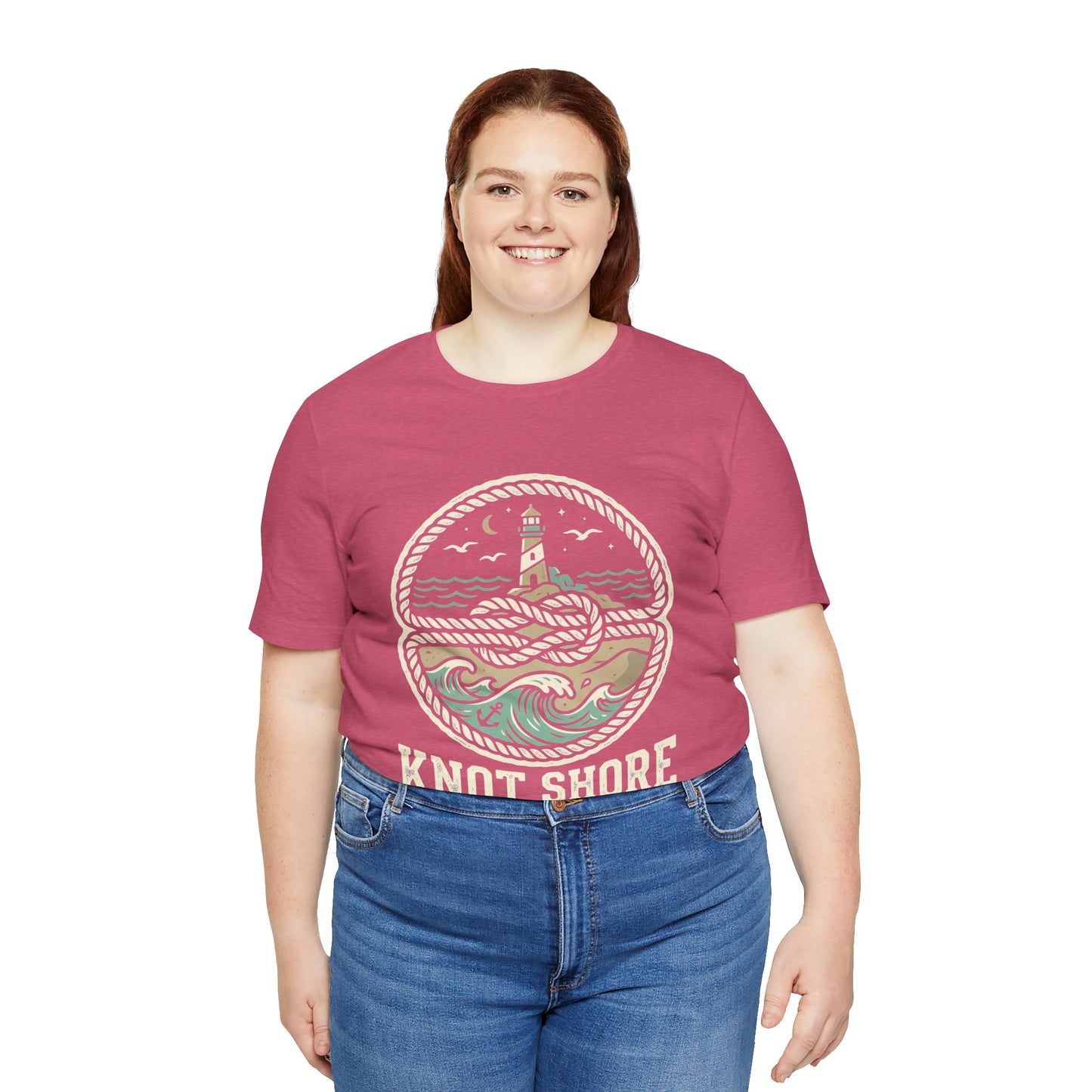 Knot Shore lighthouse rope waves T-Shirt | Coastal graphic tee