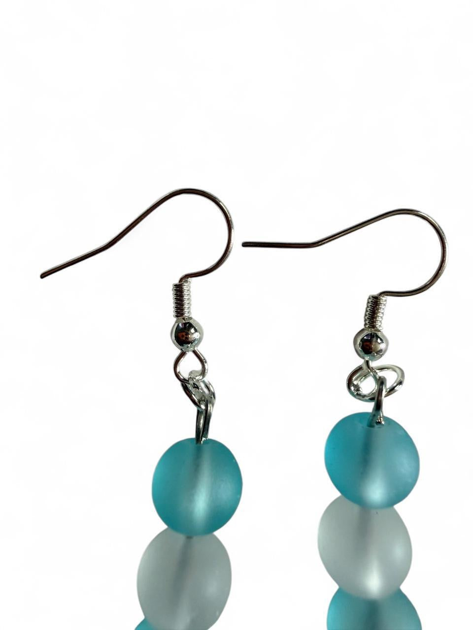 Tree of Life Sea Glass Dangle Earrings | Handmade Boho Jewelry