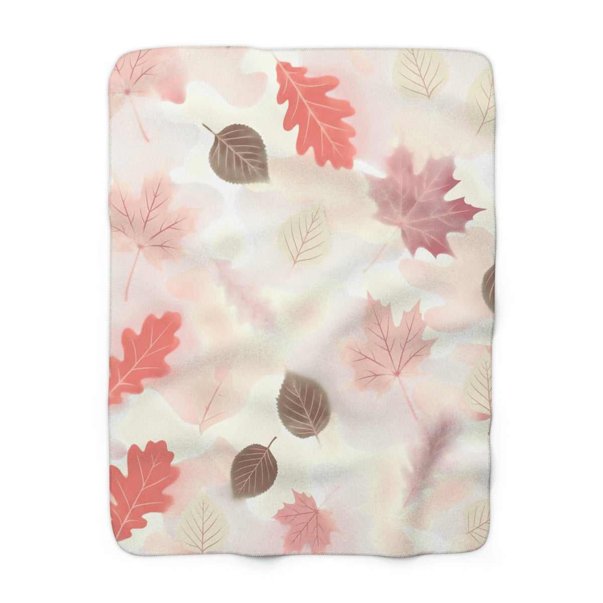Autumn Leaves Sherpa Blanket — Cozy Fall Fleece Throw