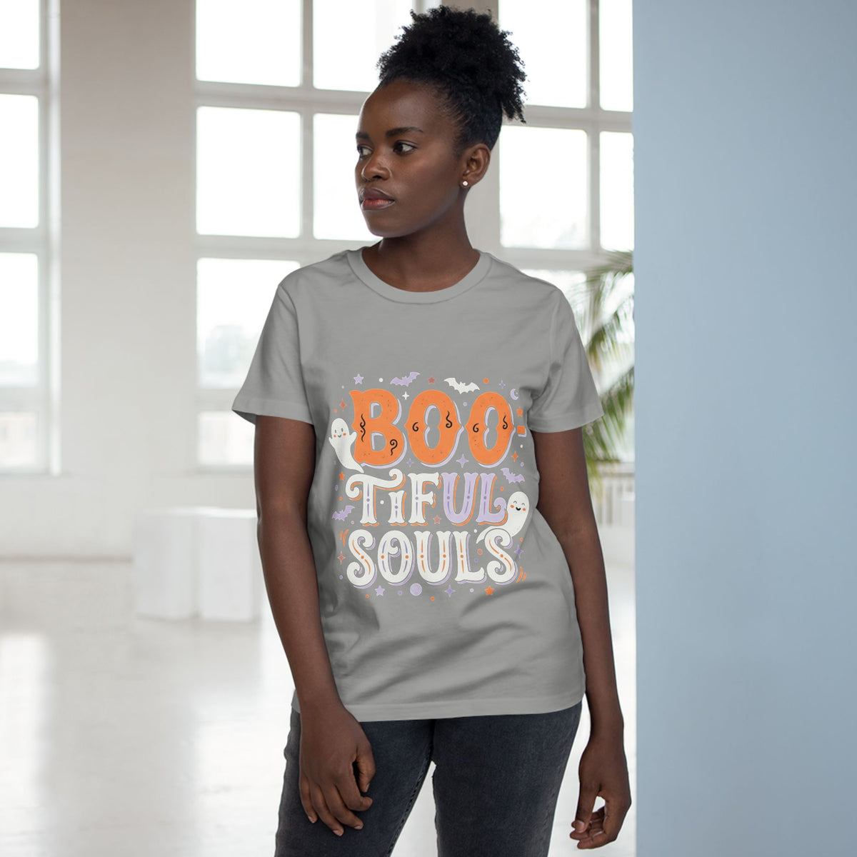 Boo-tiful Souls T-Shirt | Halloween ghost lettering, bats