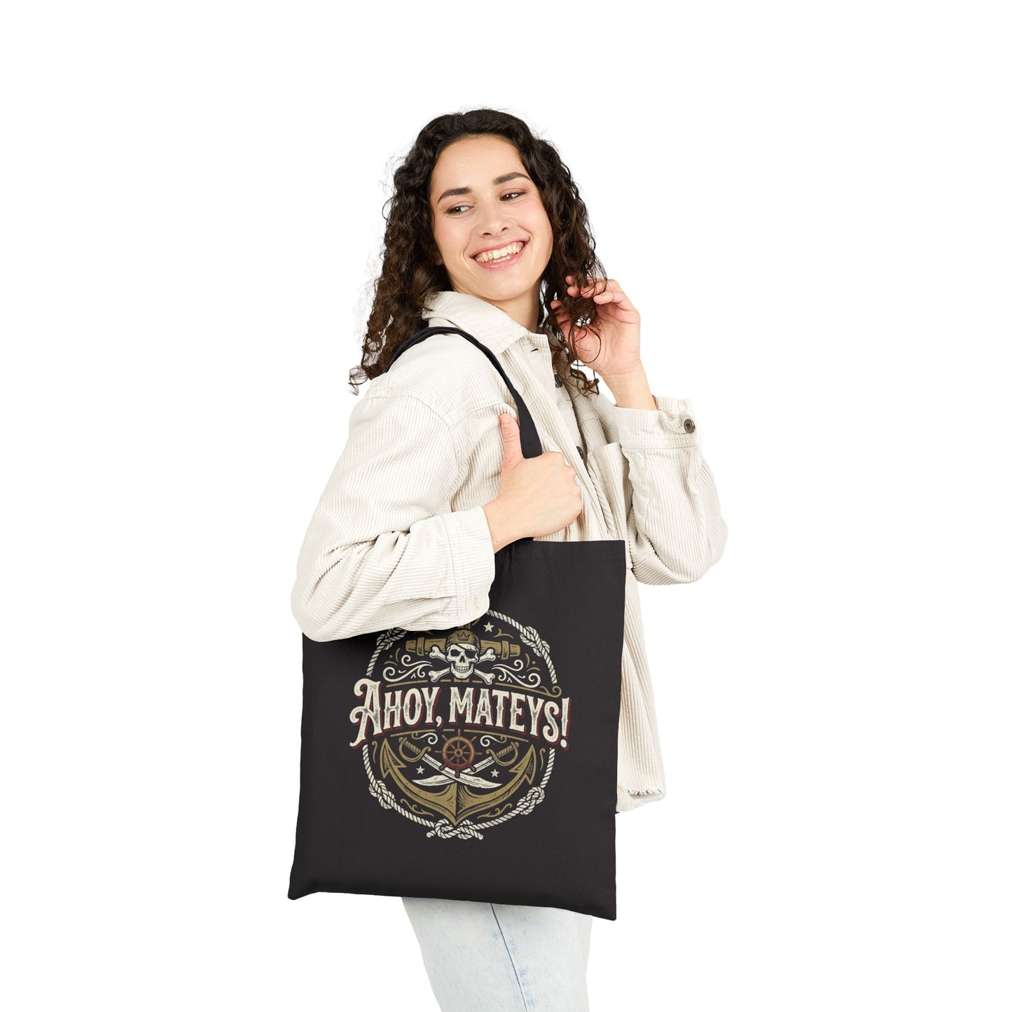 Ahoy Mateys! Pirate Skull Anchor Tote