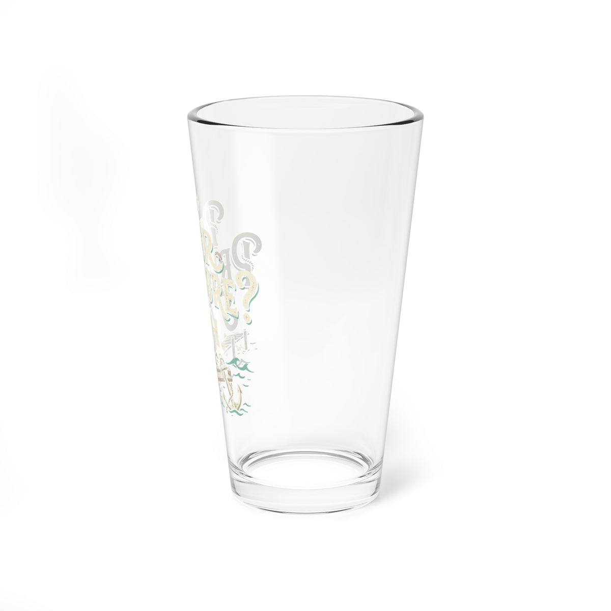 Mixing Glass — "Pier Pressure? Nah" Beach Cocktail Pint Glass (16 oz)