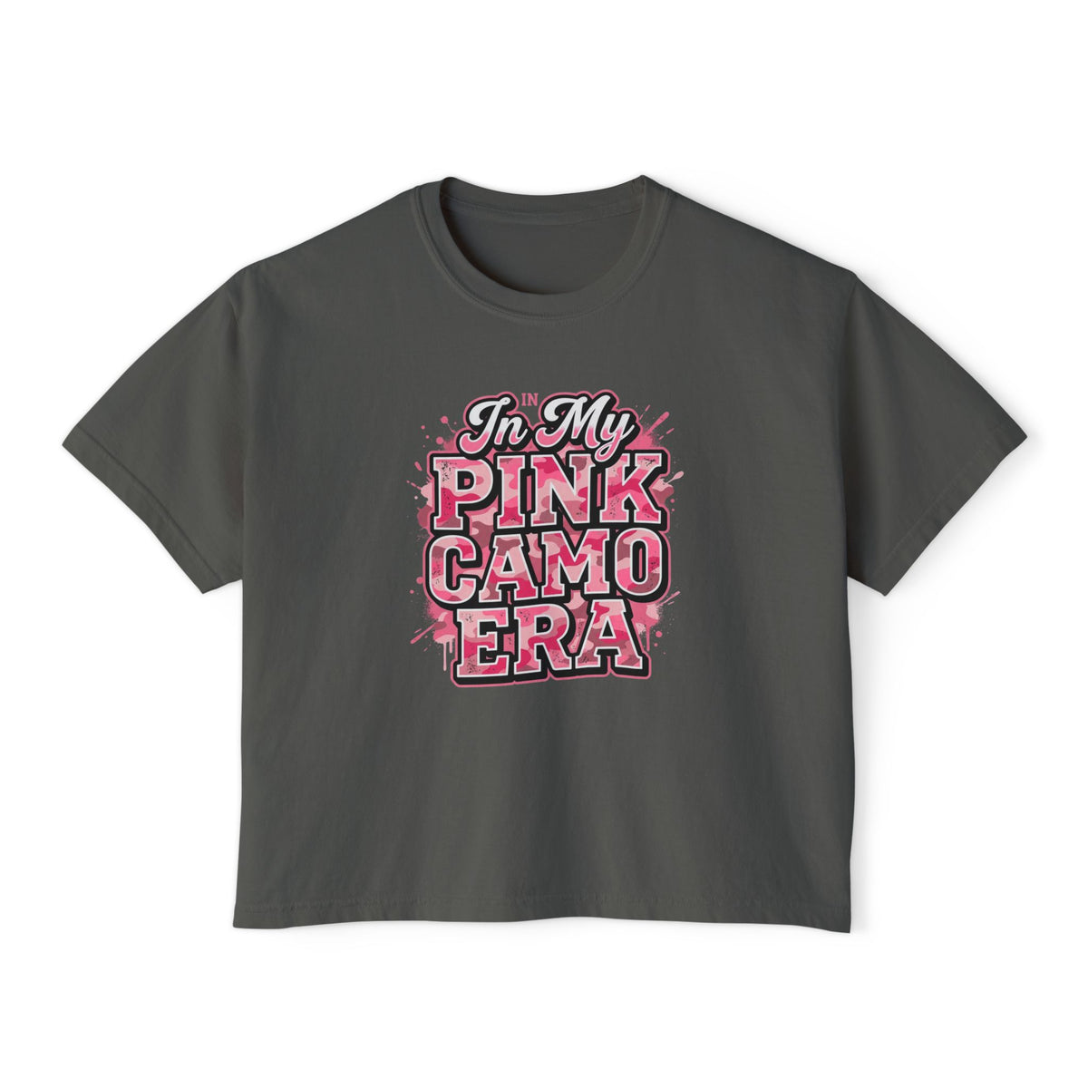 Pink Camo Tee — "In My Pink Camo Era" Women's Boxy Shirt