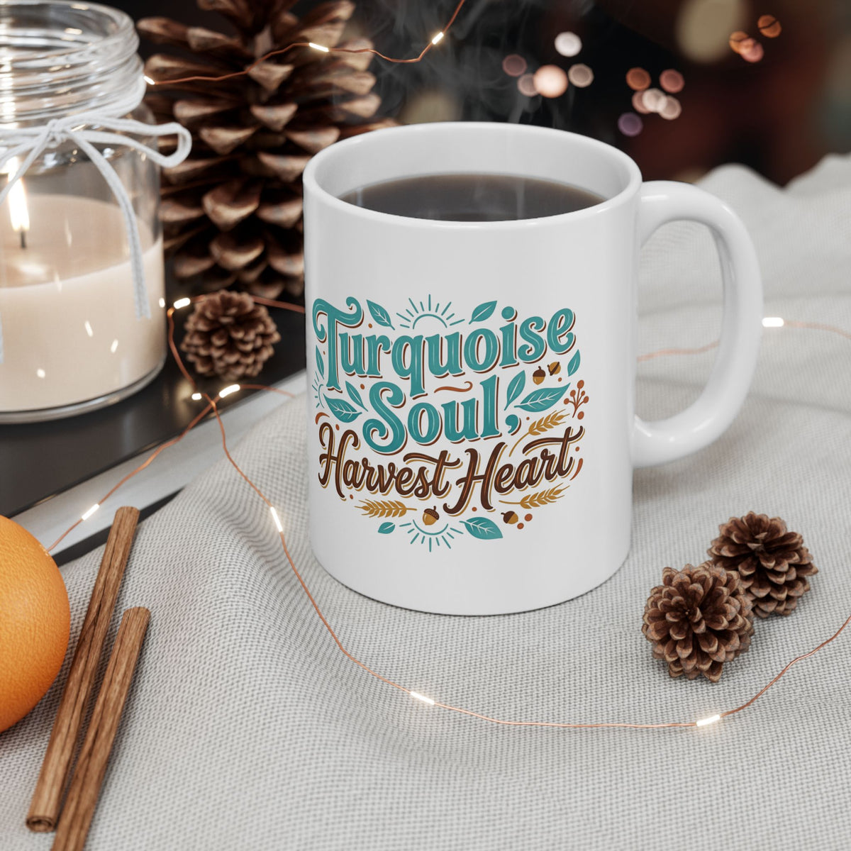 Ceramic Mug – 'Tutti Frutti & Harvest' Colorful Fall Coffee Cup (11oz, 15oz)