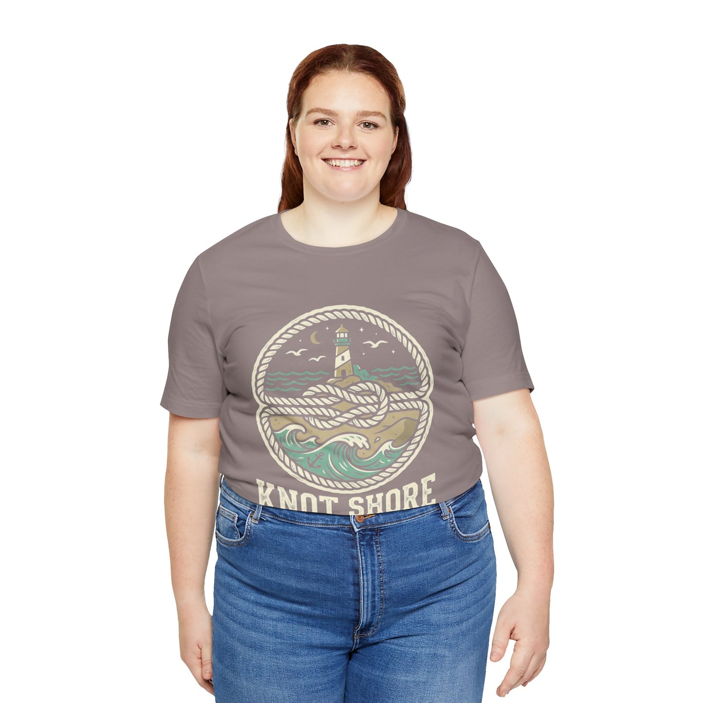Knot Shore lighthouse rope waves T-Shirt | Coastal graphic tee